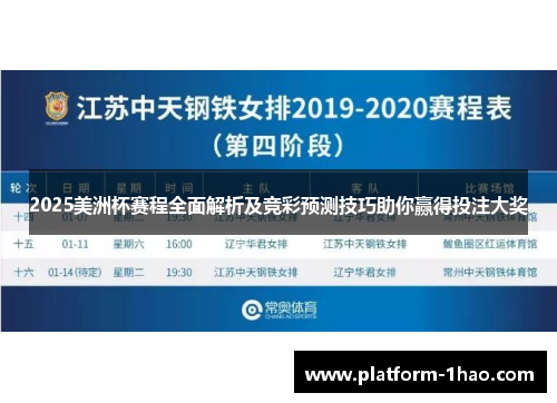 2025美洲杯赛程全面解析及竞彩预测技巧助你赢得投注大奖 2025美洲杯赛程全面解析及竞彩预测技巧助你赢得投注大奖
