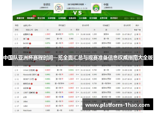 中国队亚洲杯赛程时间一览全面汇总与观赛准备信息权威指南大全版