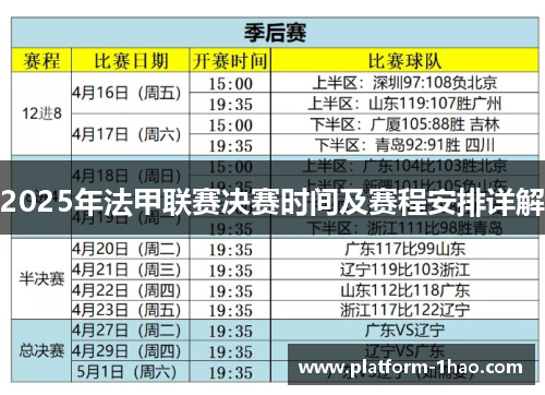 2025年法甲联赛决赛时间及赛程安排详解 2025年法甲联赛决赛时间及赛程安排详解