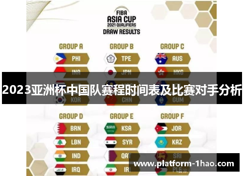2023亚洲杯中国队赛程时间表及比赛对手分析 2023亚洲杯中国队赛程时间表及比赛对手分析