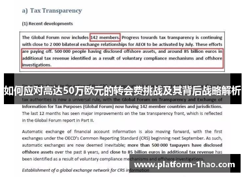 如何应对高达50万欧元的转会费挑战及其背后战略解析 如何应对高达50万欧元的转会费挑战及其背后战略解析